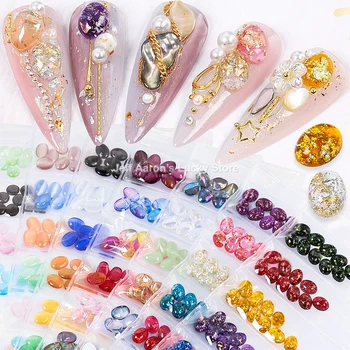 60PCS/pack 3D Kristallid Glitter Nail Art Kaunistused vääriskivid Komplekt Nail Kivid Võlusid Võlts Küüned Tarvikud