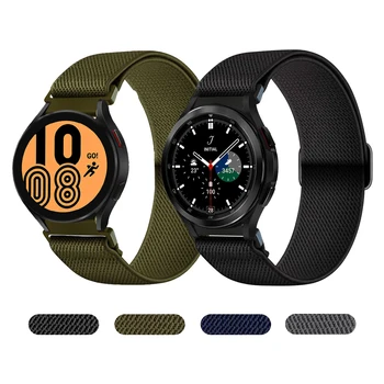Nailon Soolo Aas Rihma Samsung Galaxy Watch4 40mm 44mm bänd Kangas Elastne jaoks Watch4 klassikaline 46 mm 42mm käevõru Watchbands
