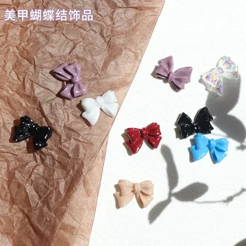 50 Tükki/Set 3D Mini Fashion Valge Vaik Vibu Nail Art Kaunistused Segatud Läikiv Jaapani DIY Stiilis Ehted Tarvikud