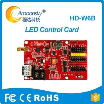 WIFI Ühe ja Dual Värvi LED display control kaardi HD W6B Led kontroller 1024*48 3*HUB12 1*HUB08