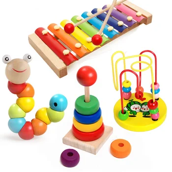 Montessori Beebi Varase Õppe Mänguasjad Lastele Lapsed Värvikas Puidust Plokid Muusika Valgustatuse Haridus Mänguasjad Sünnipäeva Kingitused