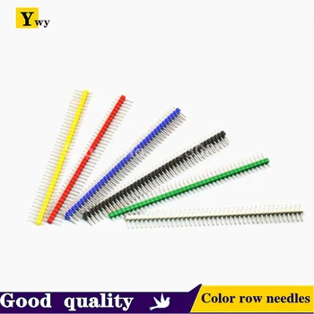 5TK/PALJU värvi pin header 2.54 pigi 2*40P topelt rida pin-topelt rida, straight pin-roheline/valge/punane/sinine/kollane