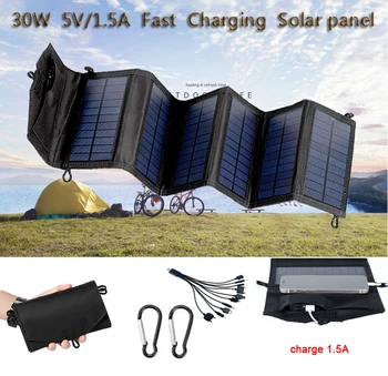 Kokkupandav USB Solar Panel Päikesepaneelide Portable Folding Veekindel päikesepaneel volditud Väljas Mobile Power Aku-Laadija