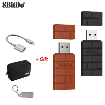 8BitDo Juhtmeta USB Bluetooth Adapter 2 Windows Mac Vaarika Pi Nintendo Lüliti Toetus PS3 PS5 Xbox JoyCon Töötleja