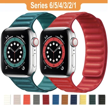 Rihm Apple Watch 6 Esiliistu 42mm 38mm Nahast Aasa Watchband Ansamblid AccessorieBracelet Vöö Iwatch Seeria 6 SE 5 4 3 40mm 44mm
