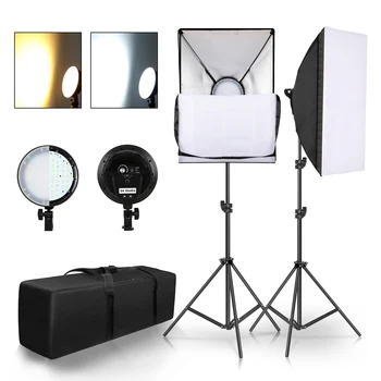 Fotograafia LED Lamp Rant Softbox Valgustus Kit on Kaks Värvi Pidev Valgus Pehme Box 45W Süsteemi Tarvikud Photo Studio Video