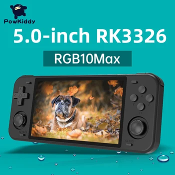 POWKIDDY RGB10max Retro Avatud Lähtekoodiga Süsteemi Handheld mängukonsooli RK3326 RGB10 MAX 5-Tolline IPS Ekraani 3D Jalas Laste Kingitus