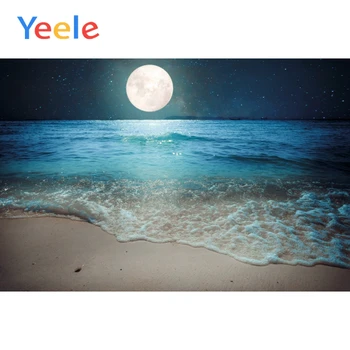 Yeele Öö Seaside Beach Moonlights Spray Vaadata Taustaga Portree Fotograafia Õmblusteta Foto Taustaks Foto Stuudio