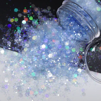 Jää Läbipaistev Glitter Litrid Vaik Filler Kuusnurk Paksu Glitter Vaiguga Hallituse Täidised Talv Jõulud DIY Tarvikud