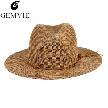 GEMVIE Uus Suve Müts Panama Mütsid Õõnes Välja Õled Müts Meestele Naiste Nahast Paela Suur Nokk Sun Beach Müts Jazz ühise Põllumajanduspoliitika Fedora