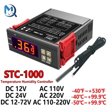 10A AC250V STC-1000 Digitaalne Ekraan Termostaat NTC Andur 1m Punane Ekraan Mikroarvuti Temperatuuri Kontroller Küte Jahutus