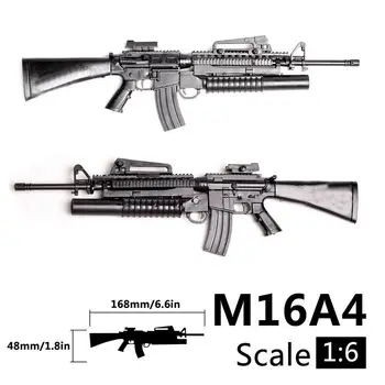 1/6 Skaala M16A4 Koguda Mänguasi Relva Mudeli Mõistatusi ehitustellised Kogusid Sõjaväe Vintpüssi Stseeni Sandpan Mäng 4D