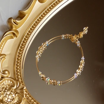 Lii Ji Tsitriin Austria Crystal 14K Gold Filled Käekett 17+3cm Looduslikust Kivist Käsitöö Õrnad Ehted Naistele Kingitus