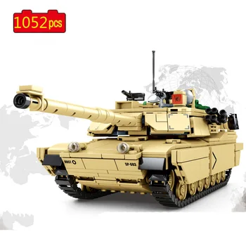 1052pcs Sõjalise M1A2 Main Battle Tank Blokeerida MEID Tänapäeva Sõda Hoone Telliskivi Mänguasjad, Laste Jõulud