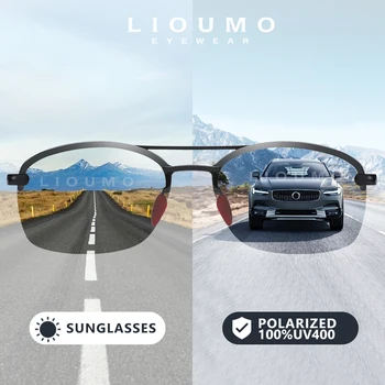 LIOUMO Square Päikeseprillid Meestele 2021 Polariseeritud Prillid Naiste Photochromic Sõidu Prillid Intelligentne Värvi Muuta gafas de sol