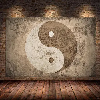 Yin Yang Sümbol Lõuend Trükkimine Plakat ja Trükib Zen Style Seina Art Pilt elutuba, Magamistuba Home Decor Cuadros Raamimata