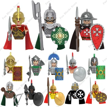 Sõjalise Mini Ühtse Nukk Keskaja Arvandmed ehitusplokid Rooma Spartan Sõdur Tellised, Kiiver, Mõõk Tarvikud, KES Kingitused, Mänguasjad