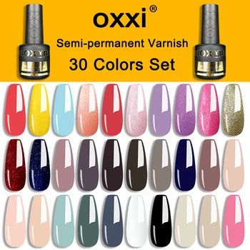 OXXI 30 Värve Semi-permanent Lakkide Komplekt 8ml Nail Art Geel Küünelakk Hot Müük uv-led Hübriid Emailiga Kit Manciure Gellak Palju