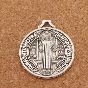 7tk Saint Benedict Medal Risti Võlusid Ripatsid, Ehted DIY L1644 36.5x32mm Tsingi Sulam