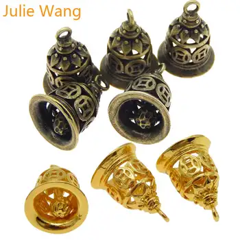 Julie Wang 4-12tk Vask Bell Võlusid Antiik Pronks Kellad Ilma Heli Kaelakee Ripats Käsitöö Ehteid Teha Tarvik
