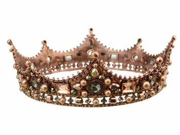 Barokk Stiilis Pearl Crown Pool Kõnniteed Vintage Tiara Full Crystal Suur Kuningas, Kuninganna Tiara Vintage Pulmakleidid Juuksed Tarvikud
