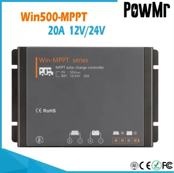 PowMr Win500-MPPT RV Päikese Töötleja 50V PV sisendpinge 20A Geeli KULTUURIKESKUSE Vedelik Liitium Aku 12V 24V Süsteemi Veekindel IP54