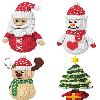 Mikro-Armas Jõulud Blokeerida DIY Cartoon Santa Claus Lumememm Xmas Tree Põder Diamond Hoone Telliskivi Mänguasi Lastele