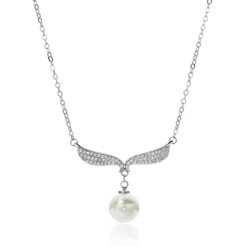 Korea fashion temperament ingel tiivad pearl tsirkoon ripats naistele/tüdruk süütu romantiline ehted kingitus D-040