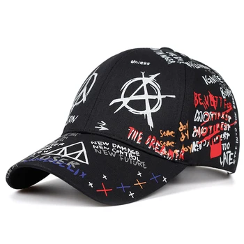 2019 uus graffiti trükkimine baseball cap 100%cotton fashion vabaaja müts meeste ja naiste reguleeritav päike mütsid hip hop isa mütsid