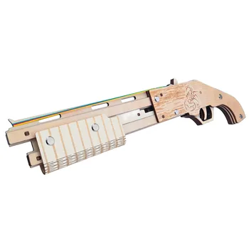 Kummipaelaga Relv Lõikamine 3D Puidust Puzzle Woodcraft Assamblee Kit Shooting mängupüssid Poisid