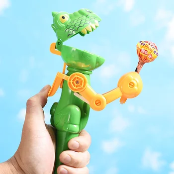 1TK Loominguline Lollipop Robot Omanik Uudsus Dinosaurus Kuju Kids Mänguasi Kingitus Lastele Lollipop Candy Ladustamine (Roheline Kollane Juhuslik