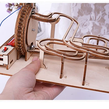 3D Puidust Marmor Käivitada DIY Koguda Mehaaniline Käik Inseneri Mudel Auru Teadus Katse Haridus-Kit Mänguasjad Lastele