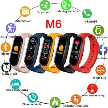 M6 Smart Watch IP67 Meeste Kellad Fitness Tracker Südame Löögisageduse, vererõhu Monitor, Värviline Ekraan, Nutikas Käevõru Mobiilne Telefon