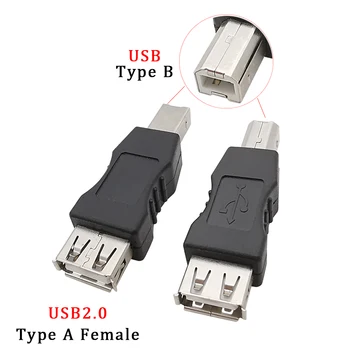 USB 2.0 Printer Converter Conector USB2.0 Tüüpi Naine Jack-USB-B-Tüüpi Väljak Mees Liides Prindi andmeedastus Kaabel Ühine
